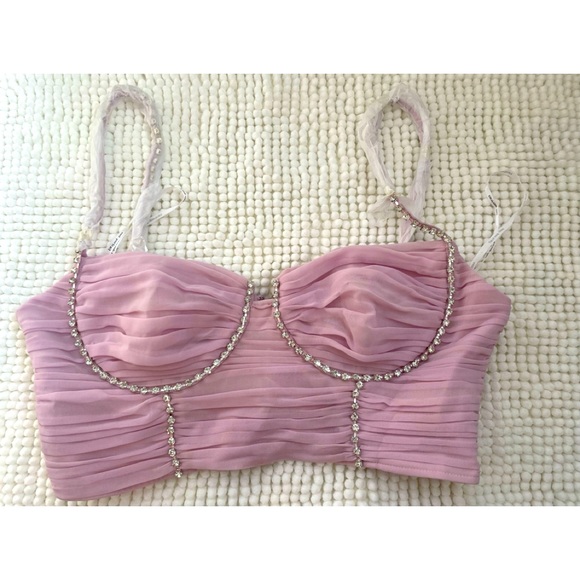 Self Portrait Pink Chiffon Top - Picture 4 of 8